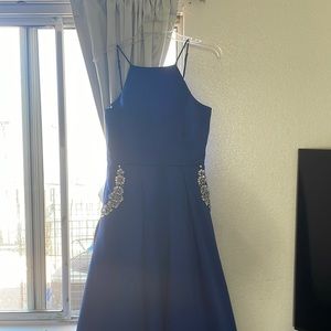 Blue prom dress with pockets